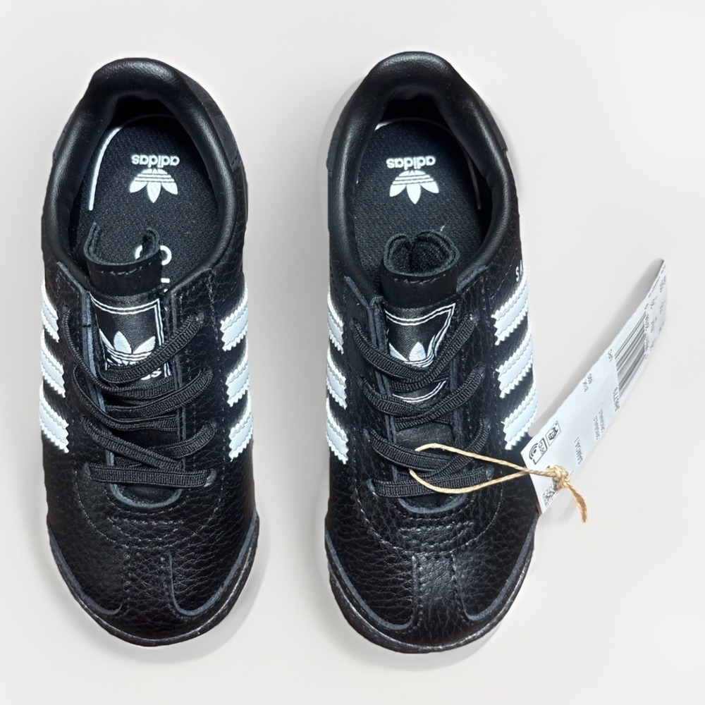 Size 9K Kids Boys Girls Adidas Samoa I Shoes Black And White Youth Unisex New - Picture 2 of 9